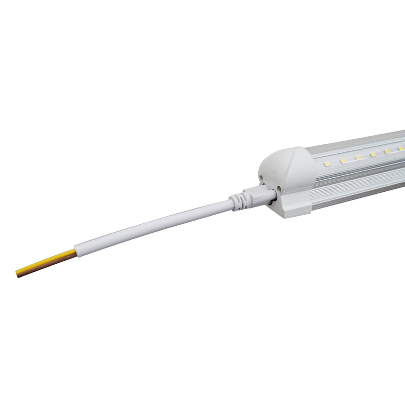 60W 8ft V-Shaped T8 Integrated LED Tube - Clear