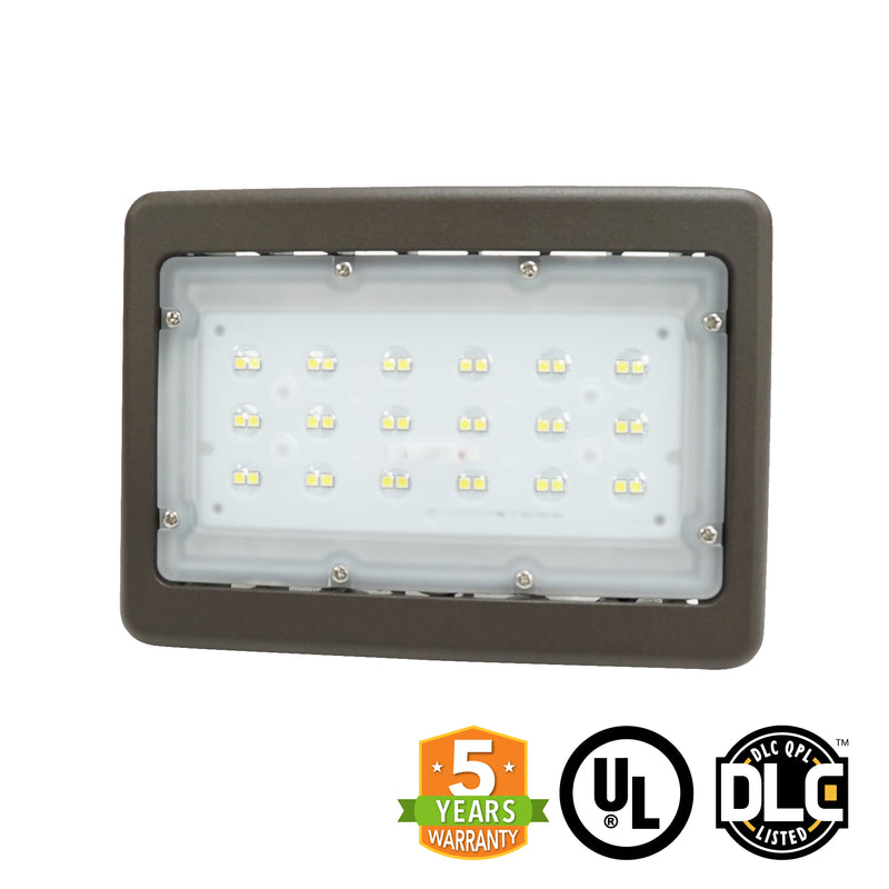30W LED DLC High Output Security Flood Light, 4000LM - 5 Year Warranty - IP65 Rated