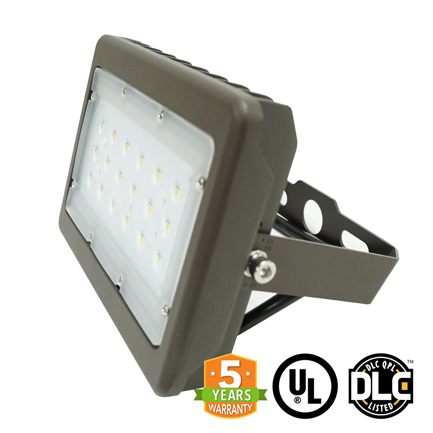 30W LED DLC High Output Security Flood Light, 4000LM - 5 Year Warranty - IP65 Rated