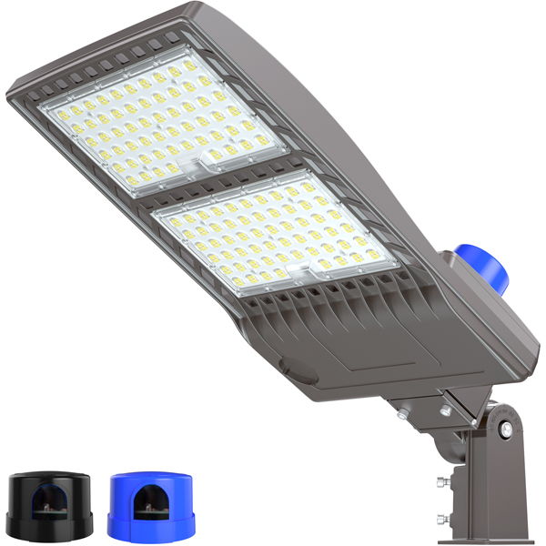 LED SHOEBOX LIGHT 5000K 100-277VAC WITH BUILT-IN PHOTOCELL A&N TYPE BRACKET