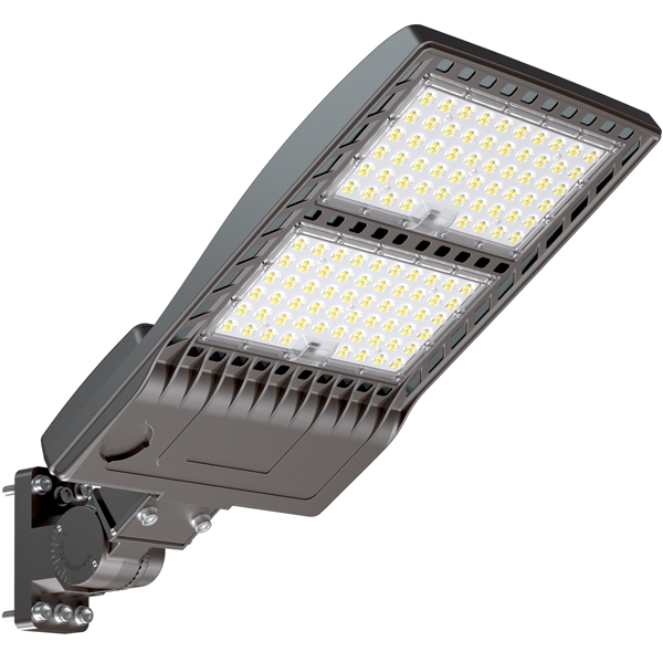 LED SHOEBOX LIGHT 5000K 100-277VAC WITH BUILT-IN PHOTOCELL SLIP FITTER/ALL IN ONE